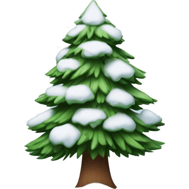 a pine tree with snow emoji