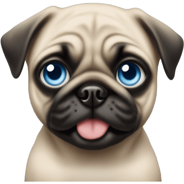 Baby pug with big blue eyes  emoji