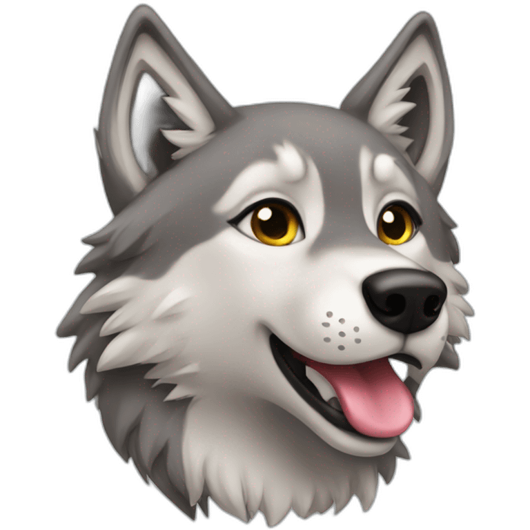 female wolf sending a kiss emoji