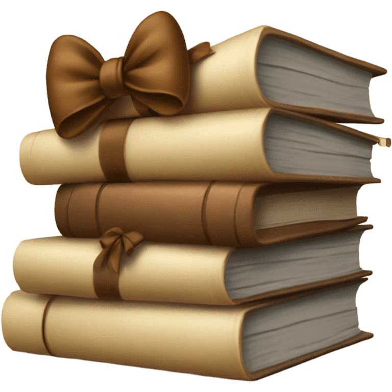 being stack of books with a brown bow emoji