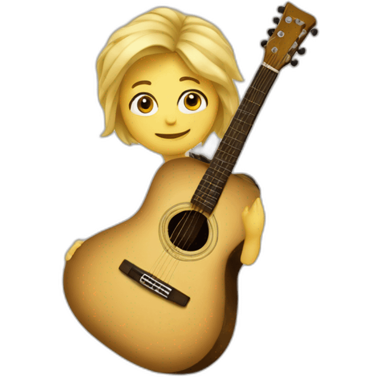 un blond un brun une guitare emoji