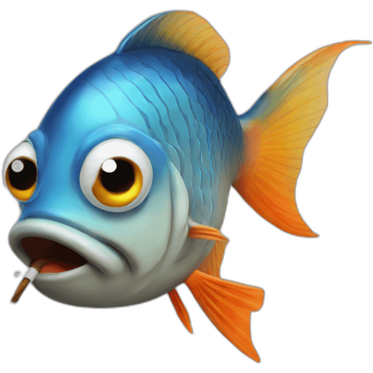 Fish smoking emoji