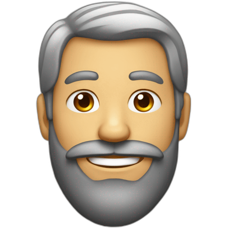 Homme barbu avec sourire sournois emoji