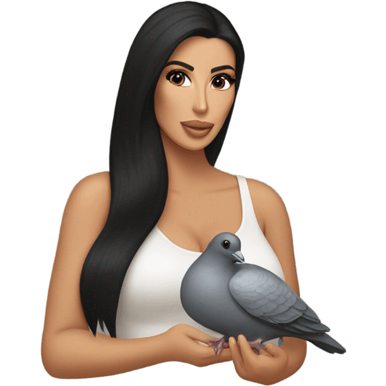 Kim Kardashian with a pigeon  emoji