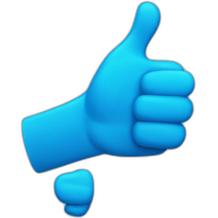 a blue like / thumbs-up icon with arms and feet looking happy emoji