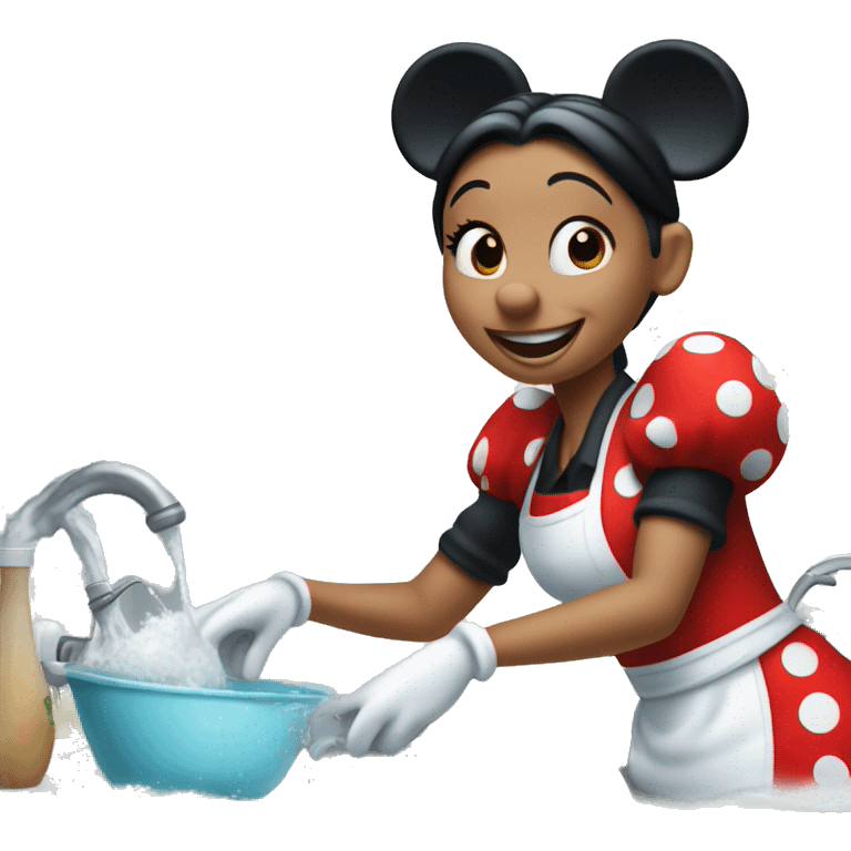 Minnie mouse washing dishes  emoji