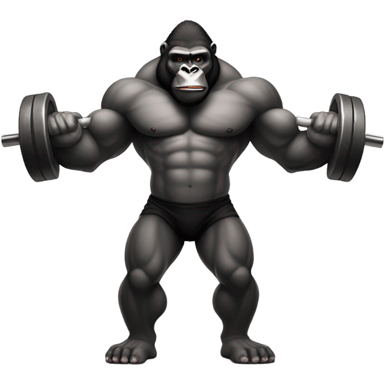 Gorilla lifting weights emoji