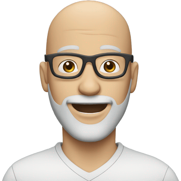 bald guy with blue eyes glasses and a grey beard jumping around emoji