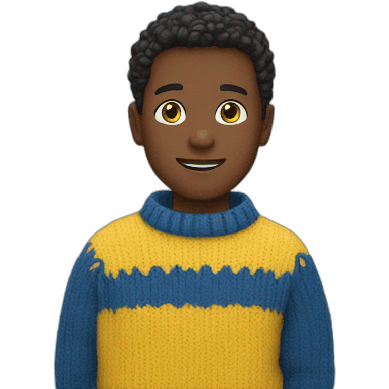 Boy in blue and yellow sweater emoji