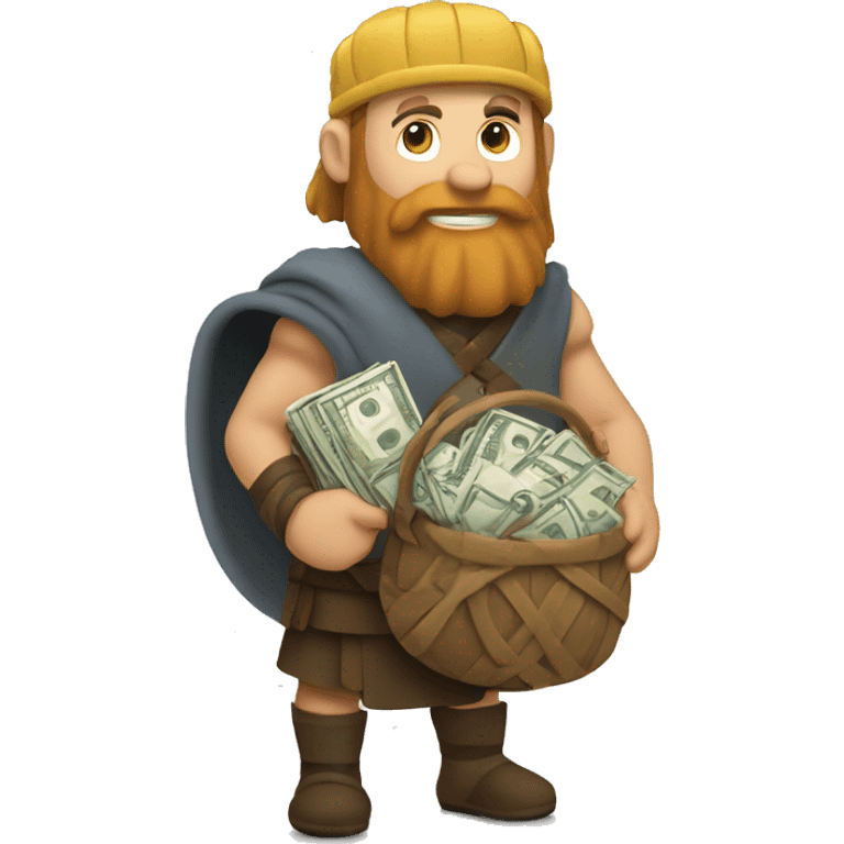 Viking holding a bag of money emoji