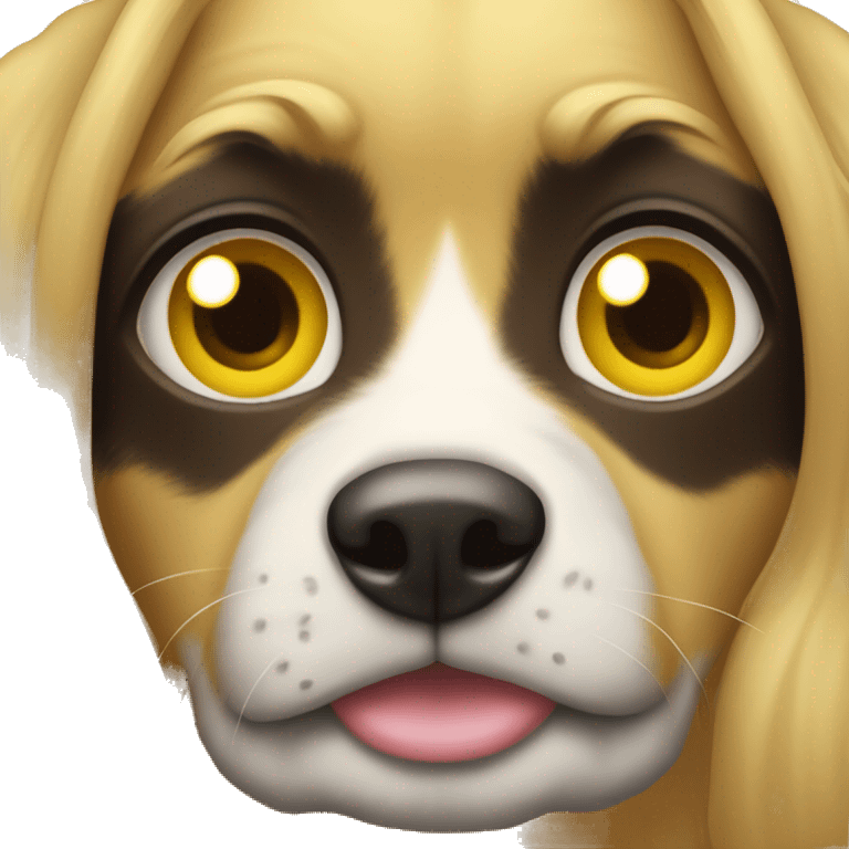 Un chien au yeux jaune  emoji