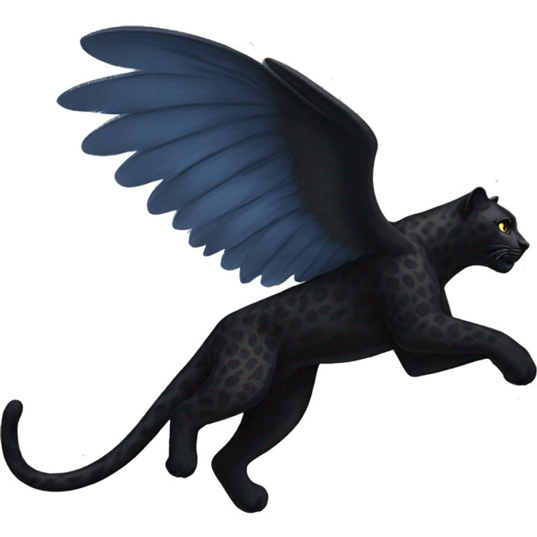 winged black leopard flying emoji