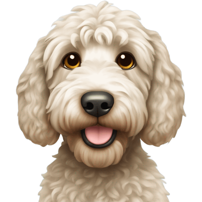 Labradoodle wearing white jersey emoji