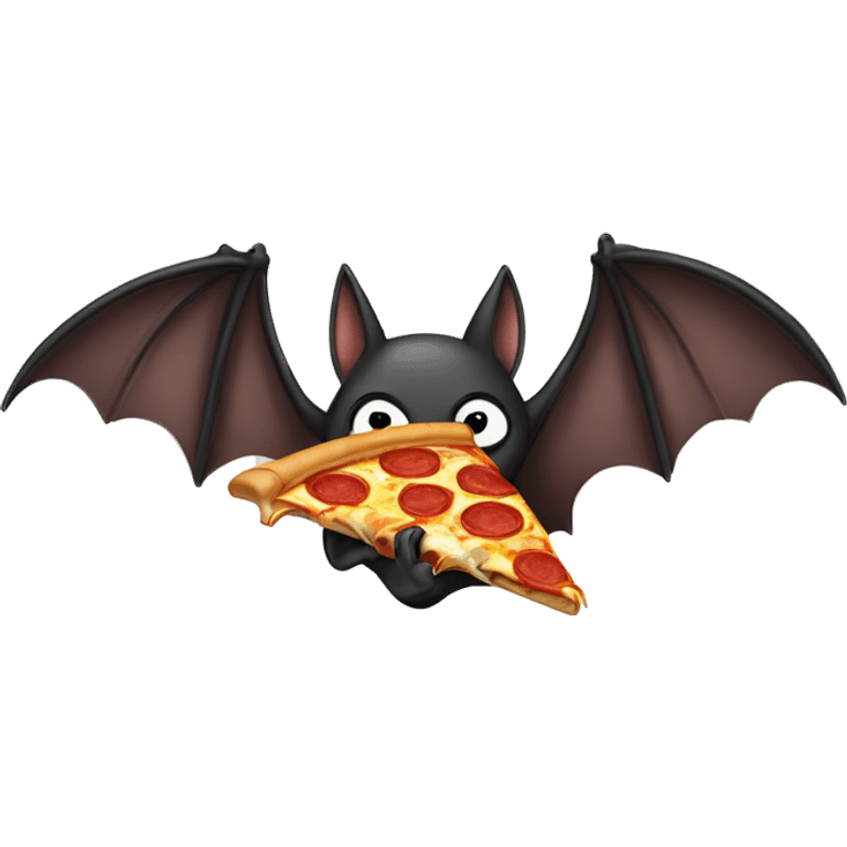 Bat eating pizza emoji