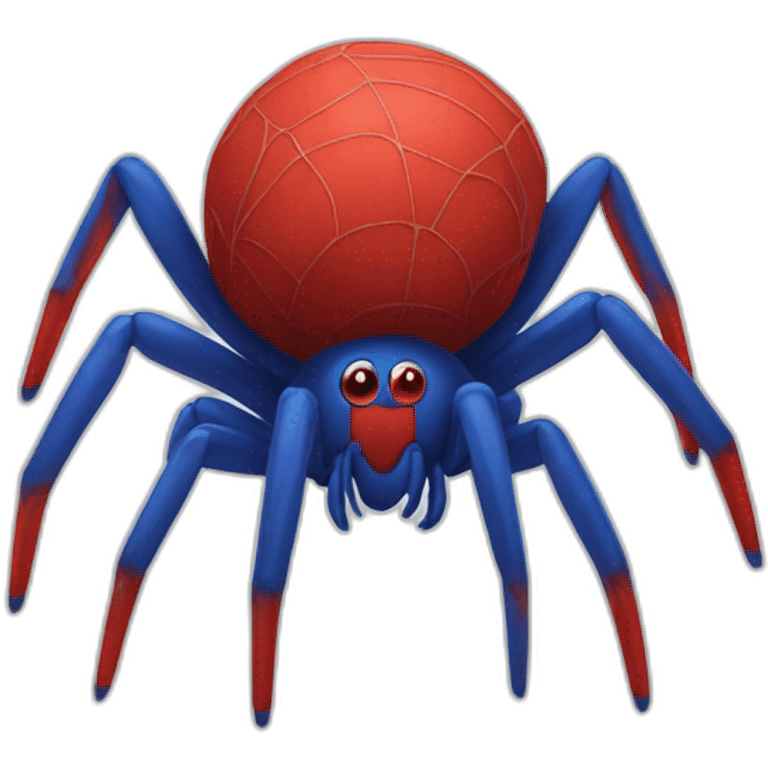 red and blue spider emoji