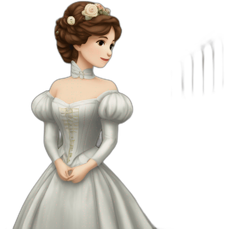 Anna Karenina near a train from Tolstoy's book Anna Karenina emoji