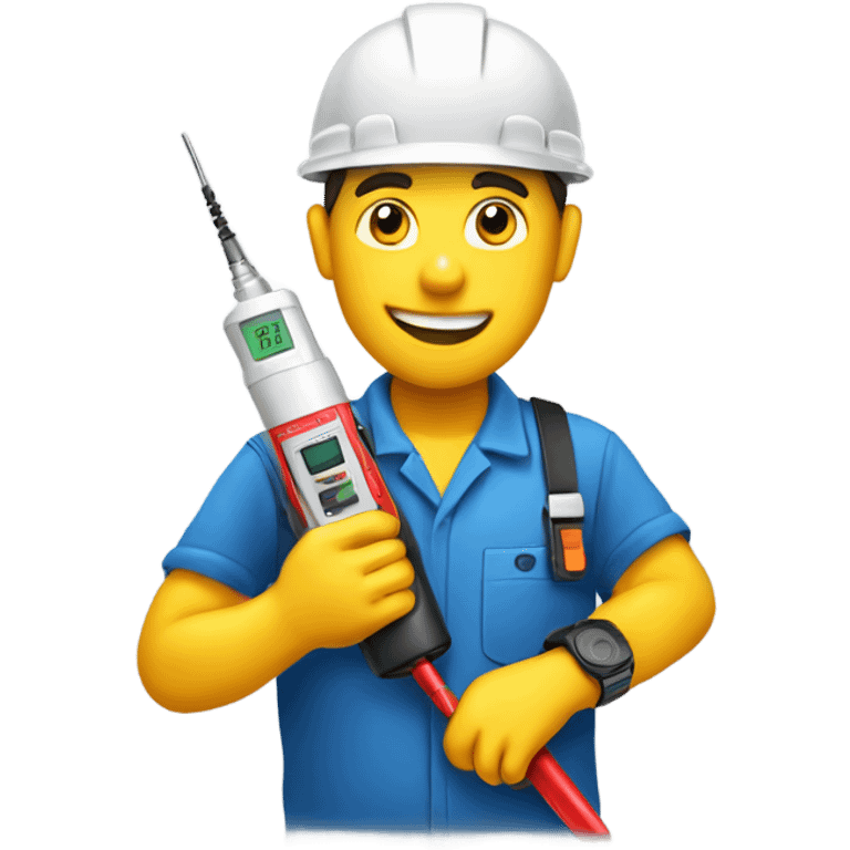 electrician holding a voltage tester emoji