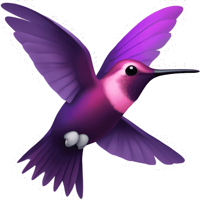 Flying dark purple and pink coloured hummingbird emoji