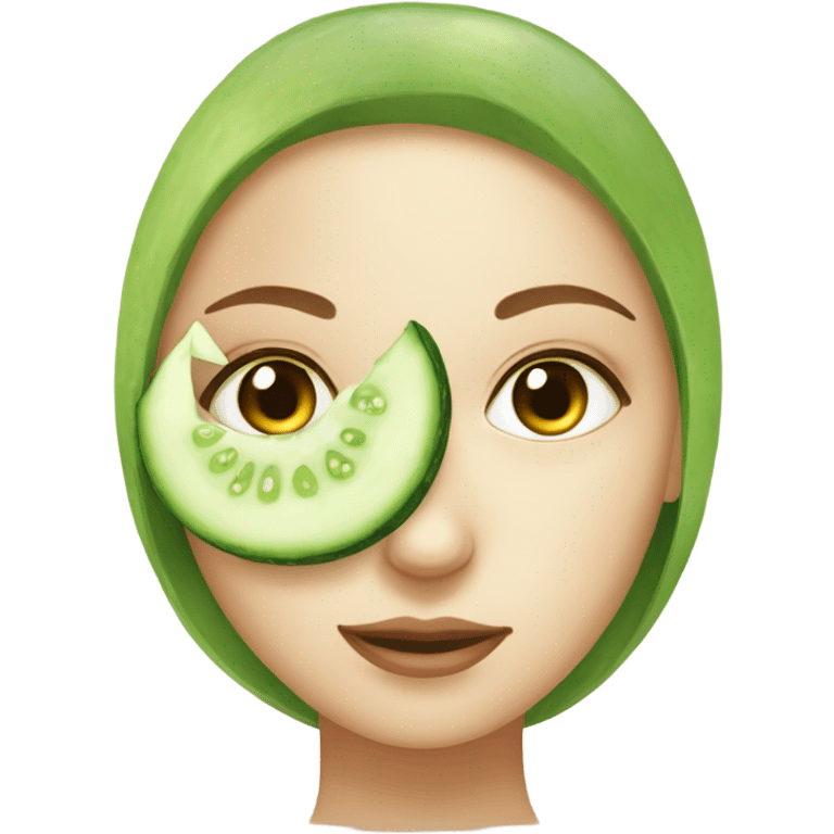 A girl with cucumber spa on her eyes  emoji