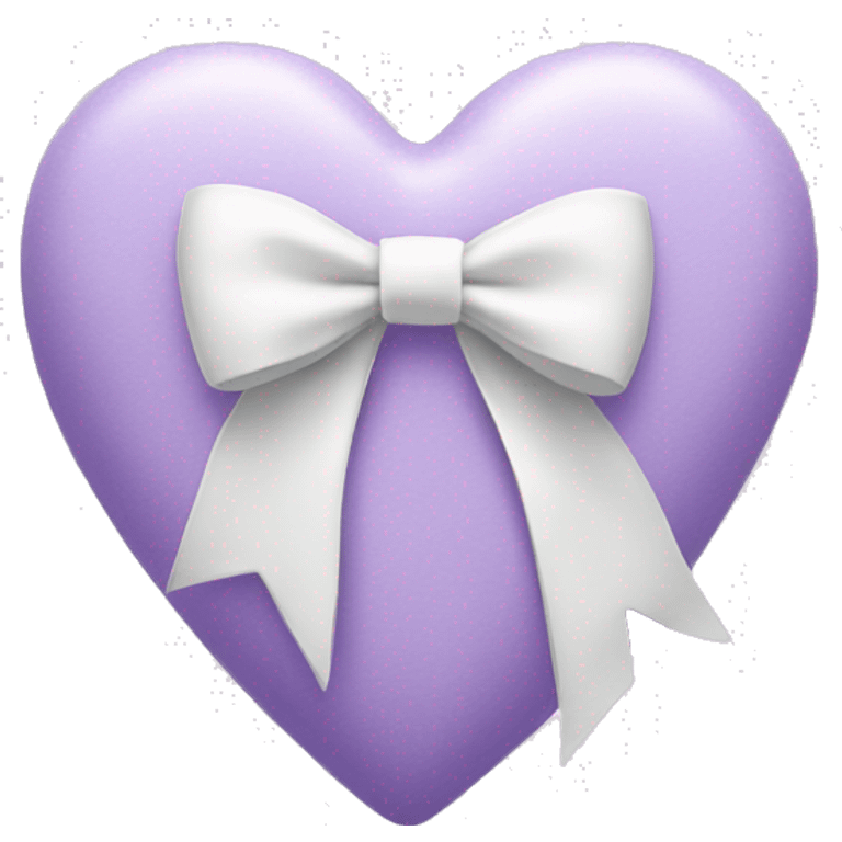 lilac heart with white bow emoji