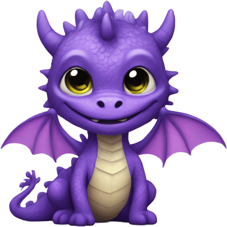 Cute dragon in purple tutu emoji