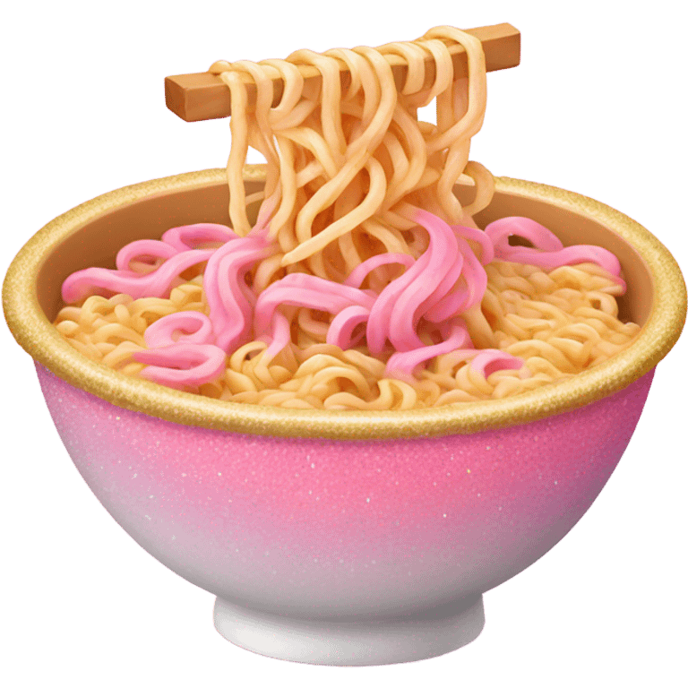 Pink ombre ramen with glitter  emoji