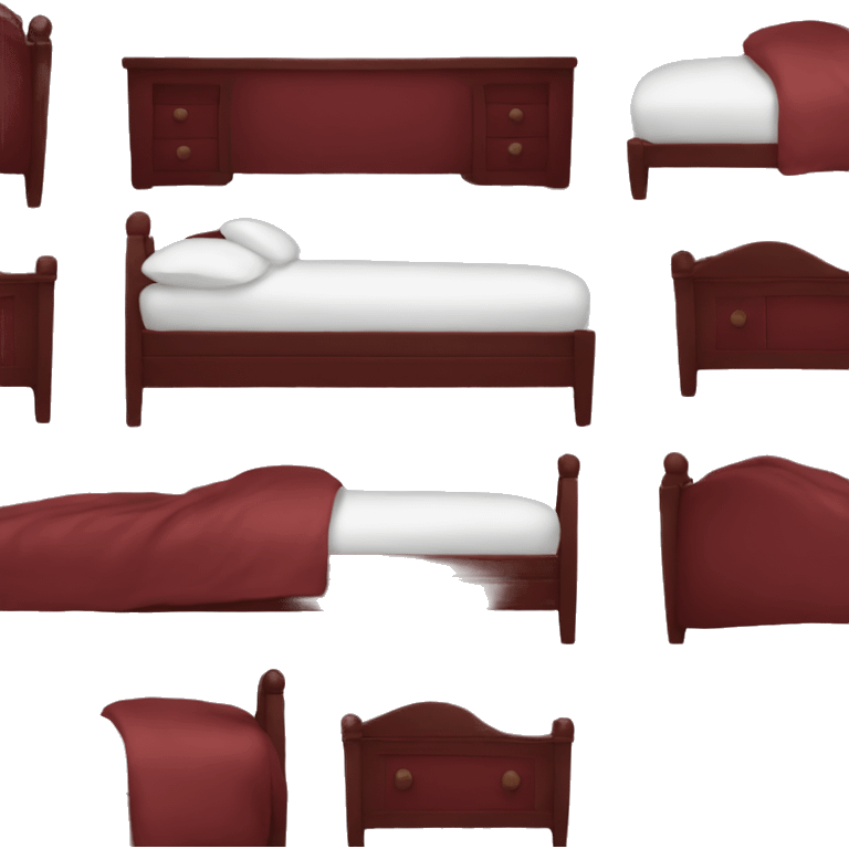 Dark red bed emoji