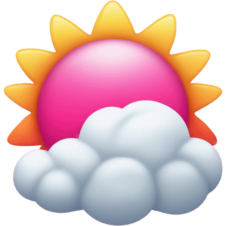 Cloud with a hot pink sun  emoji