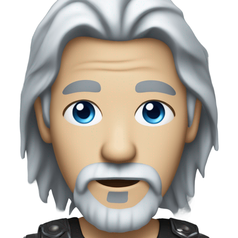 Rocker longer gray hair blue eyes I+ goatee emoji