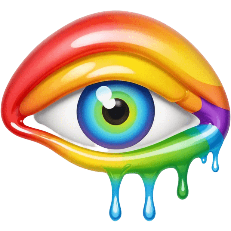 melted rainbow gummy eye emoji