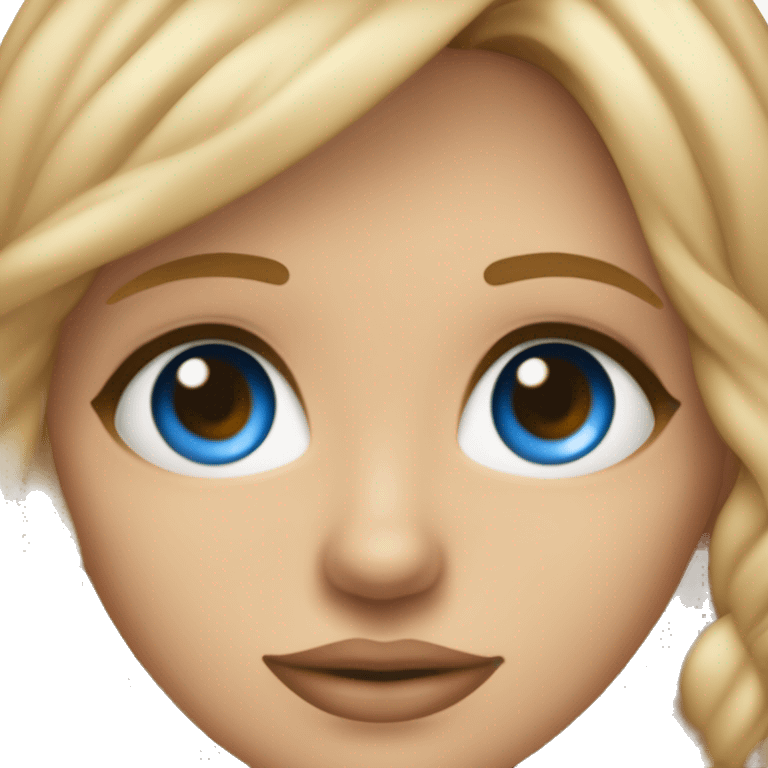 crea un amoji de una chica de 30 años, con el pelo largo, balayaje rubio claro en puntas y raiz más oscura, piel tono medio, color de ojos azul, piercing en la nariz del lado izquierdo. sonris emoji