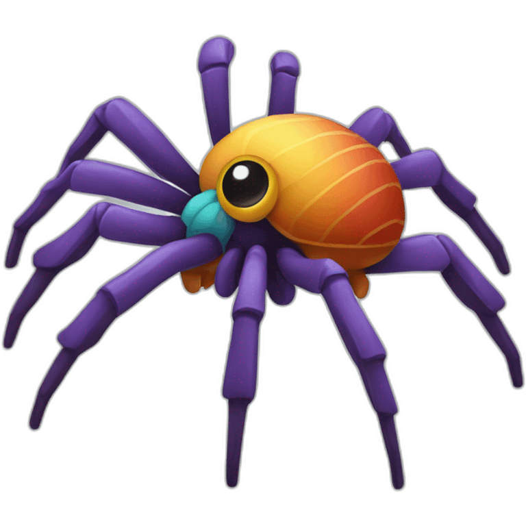 Multicolor spider emoji