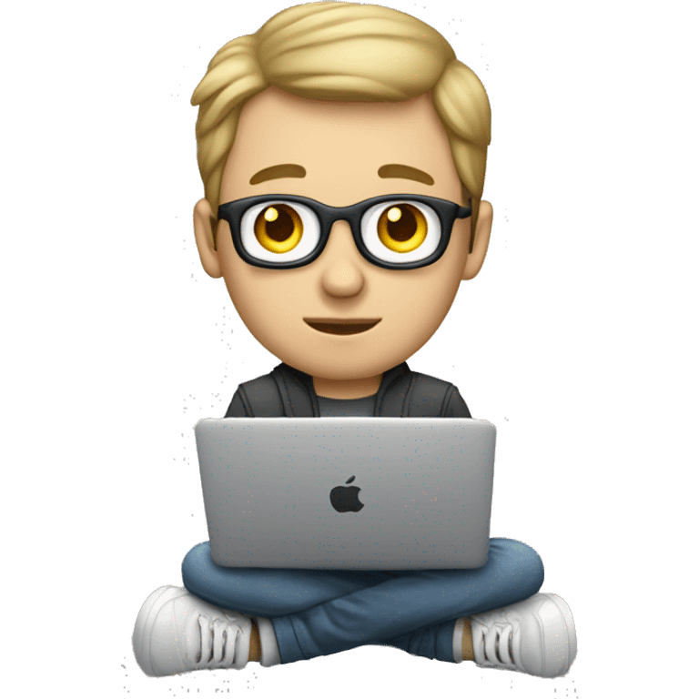 white boy music producer with macbook emoji