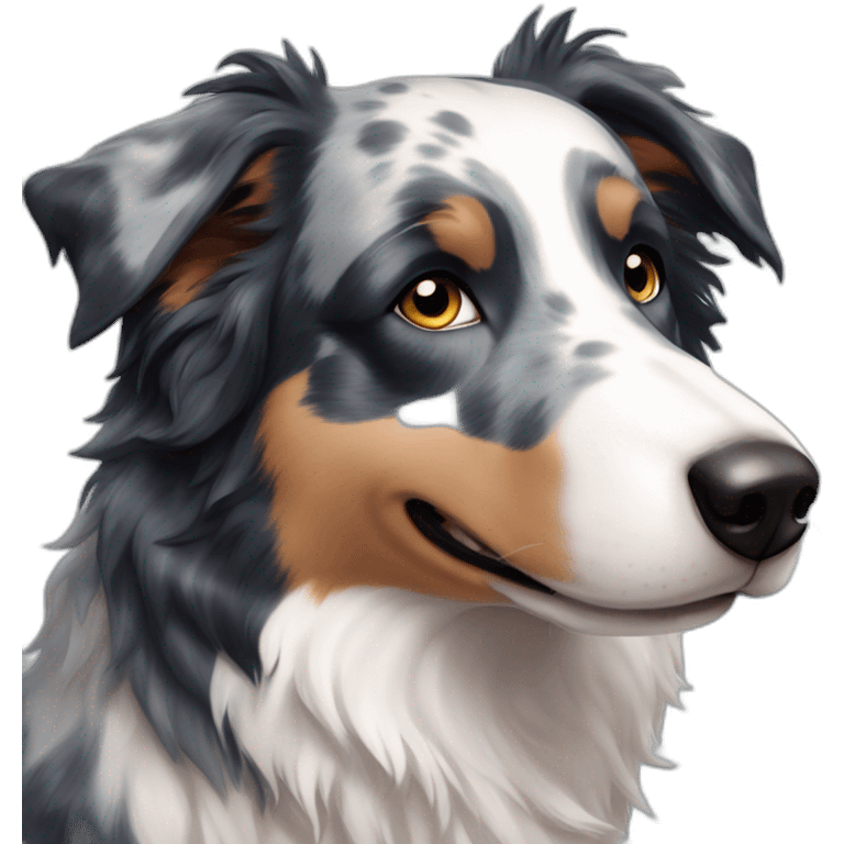 Blue Merle tricolor border collie emoji