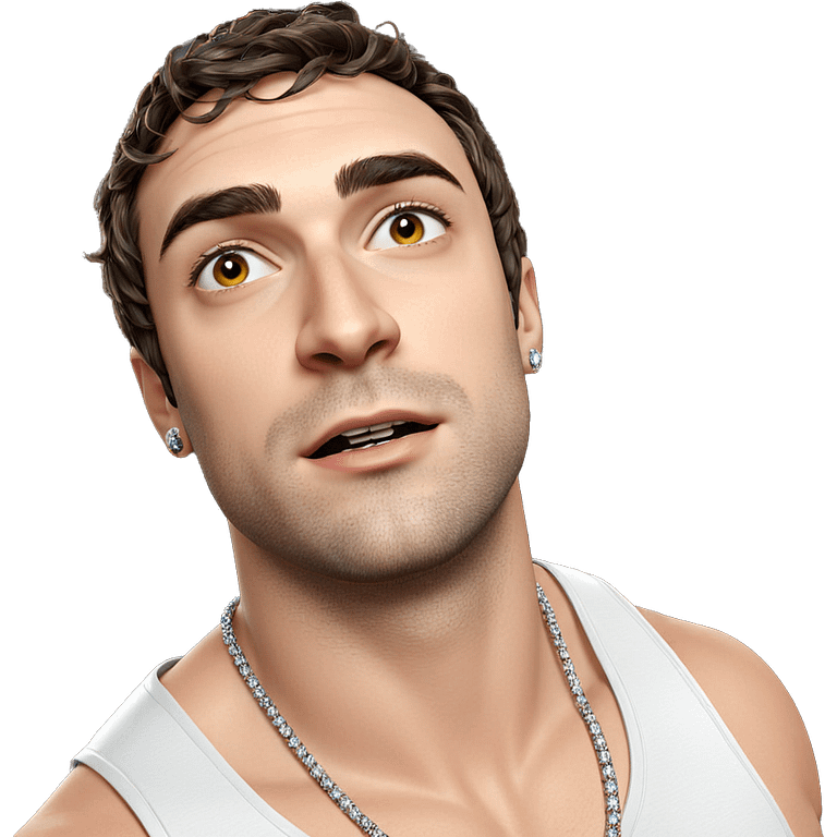 male portrait with jewelry emoji