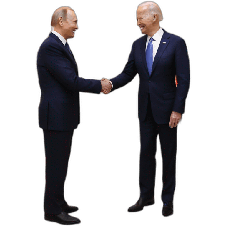 Biden is shaking hands with Putin emoji