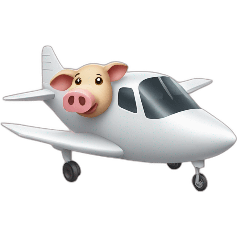 Un cochon sur un avion emoji