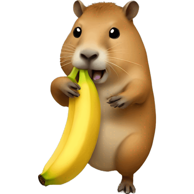 Capybara eating a banana  emoji