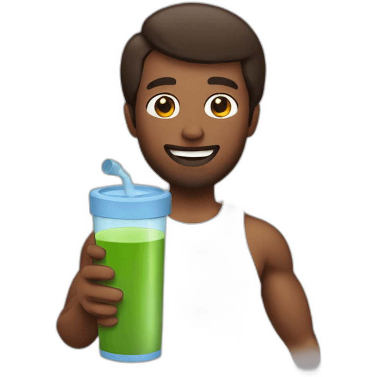 man with protein juice emoji