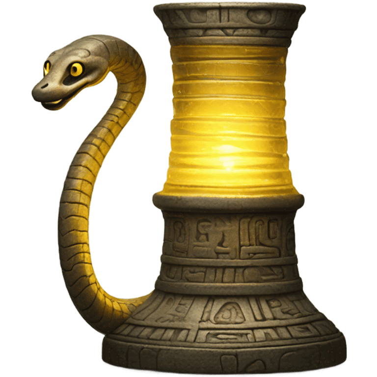 dendera lamp glass snake yellow light emoji