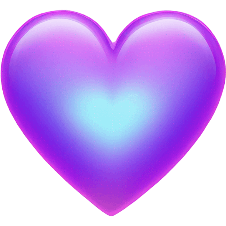 Neon glass blue mauve heart  emoji