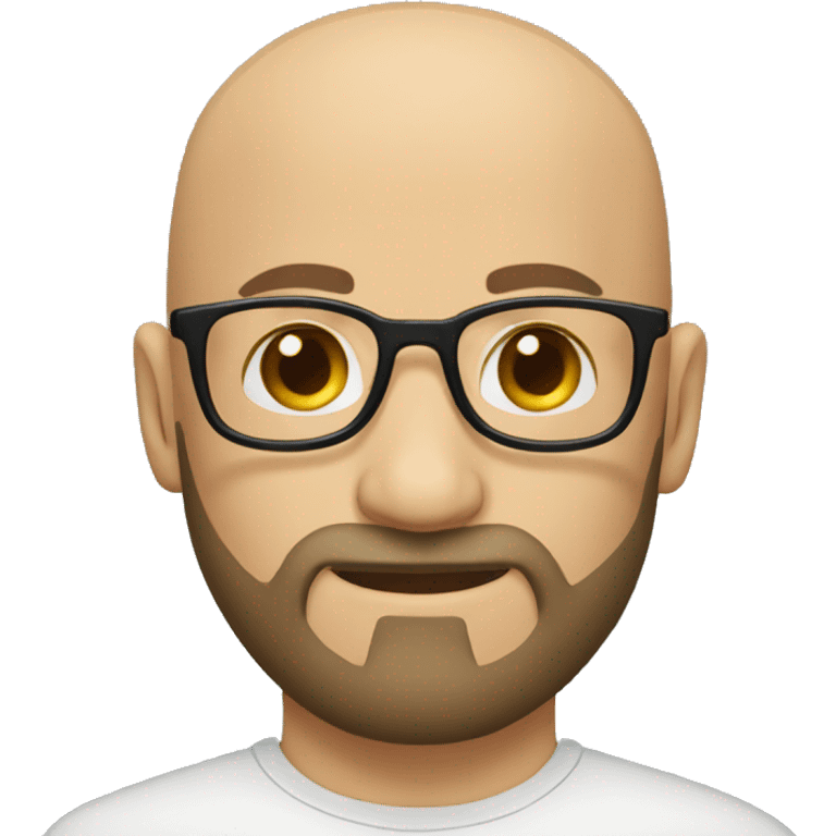 man beard bald caucasian black glasses emoji