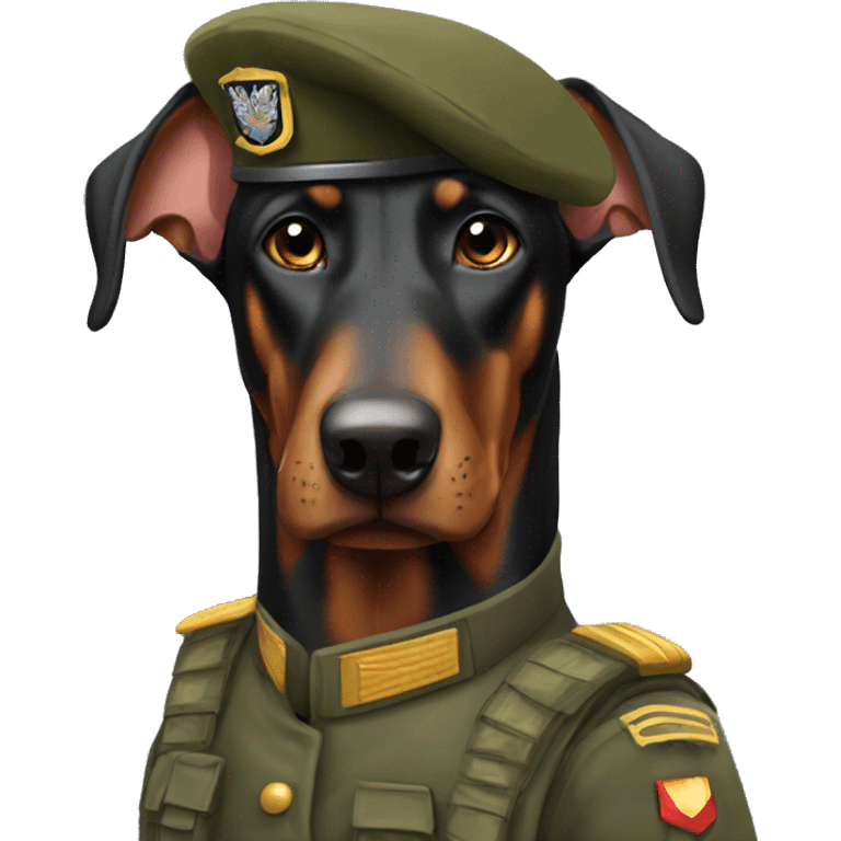 Doberman soldier emoji