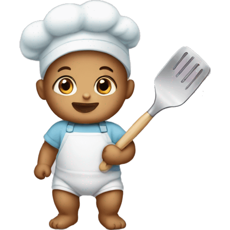 Baby with spatula  emoji