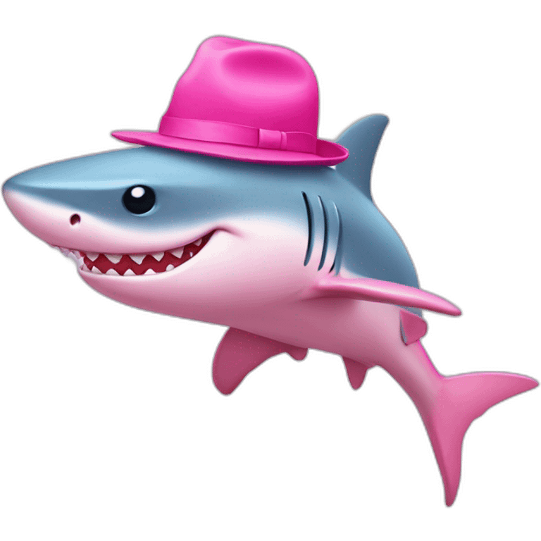 pink shark with pink hat emoji