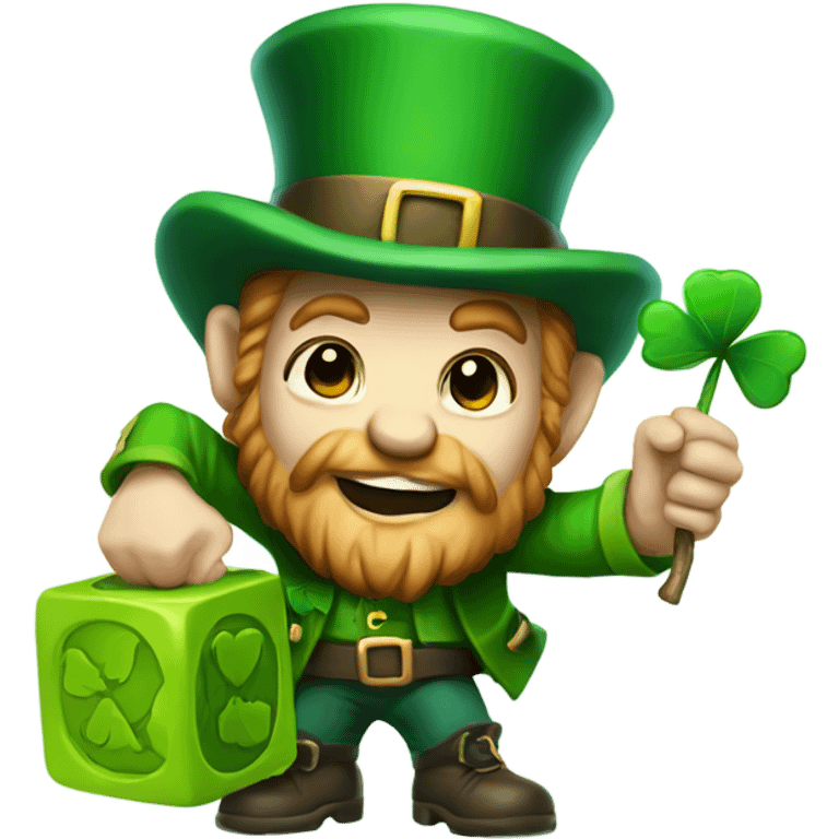 A leprechaun playing block blast emoji