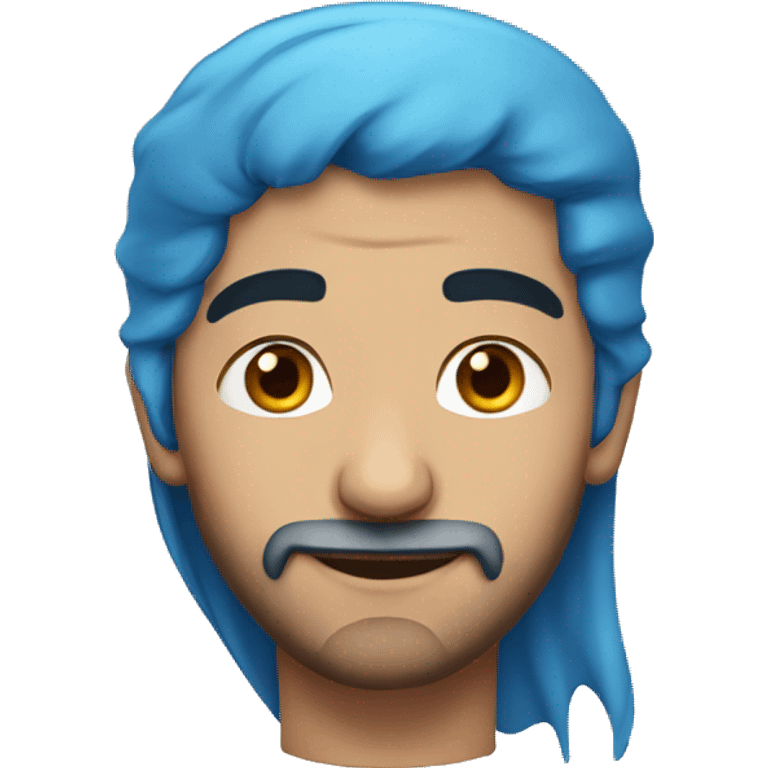 arabic man with blue hair, with stubble emoji