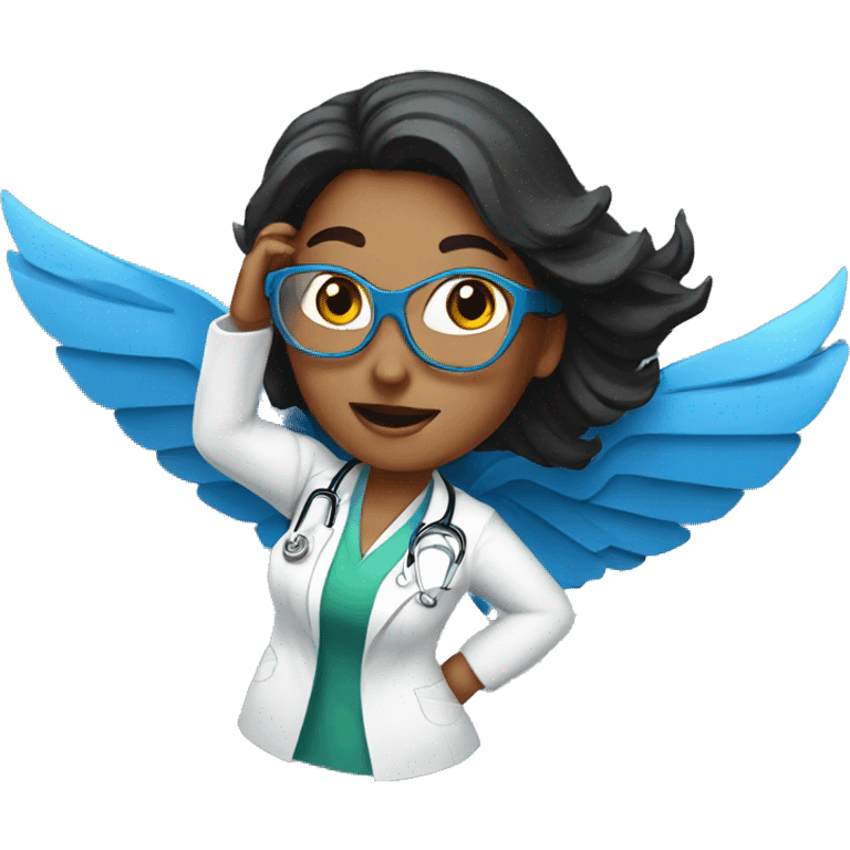 Superwoman doctor flying emoji