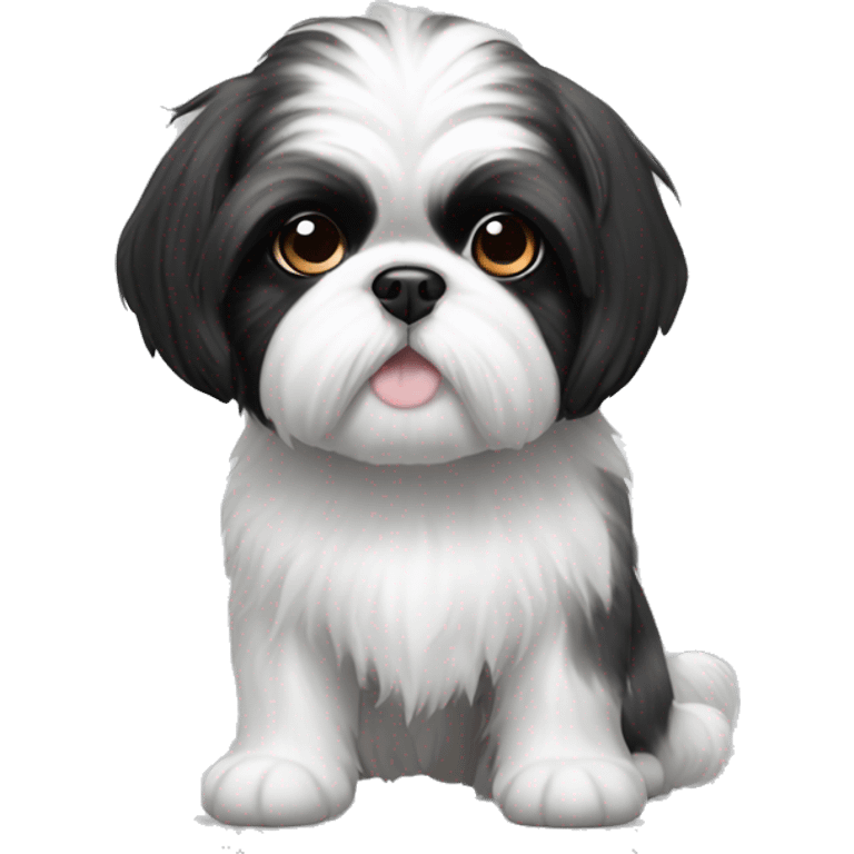 Black and white boy shih tzu emoji