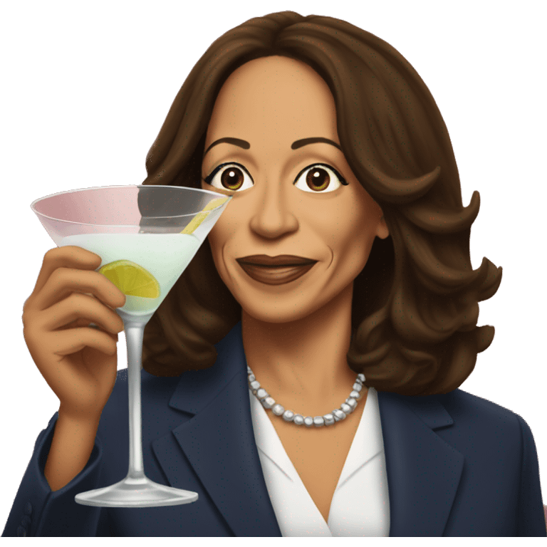 Kamala Harris Drinking A Martini   emoji